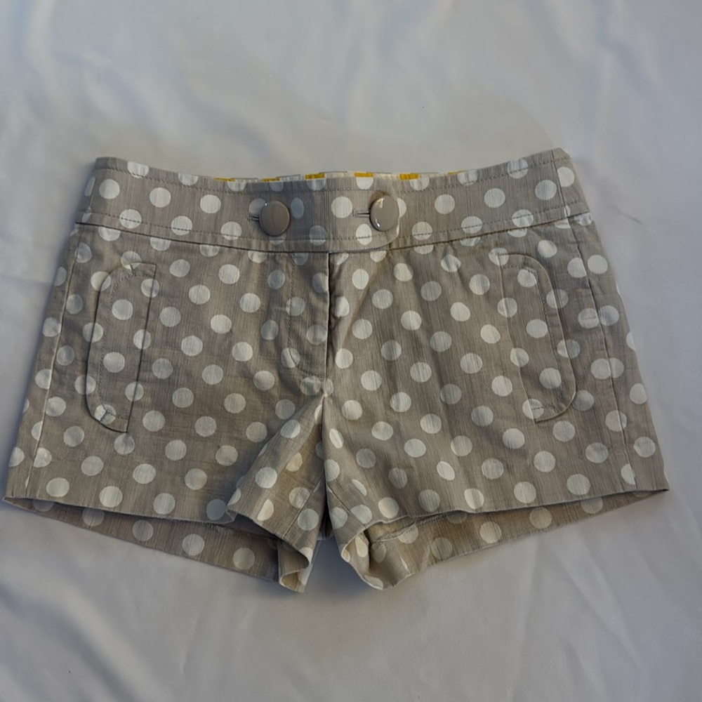 J Crew Gray Polka Dot Womens Sz 6 Shorts Curvy Fit Pockets Cotton Stylish Trendy